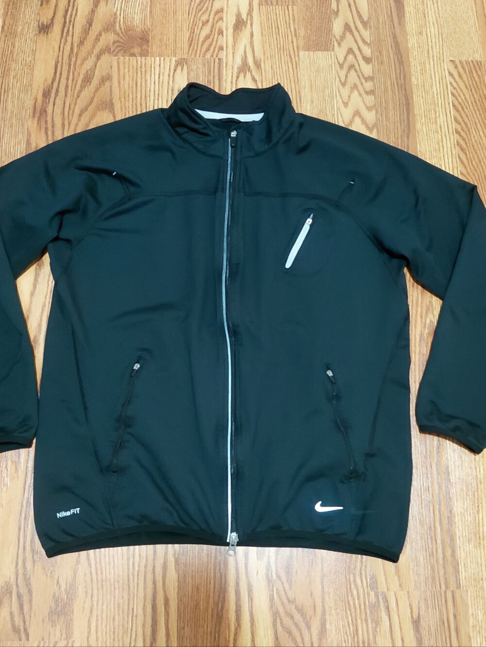 Nike Fit Dry Full-Zip Performance Jacket Men Size L Black Sports Coat Jacket